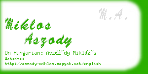 miklos aszody business card